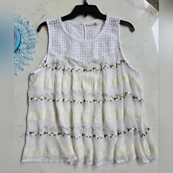 NWOT Hinge white mixed lace top size 1 - Picture 11 of 12